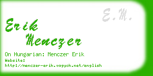 erik menczer business card